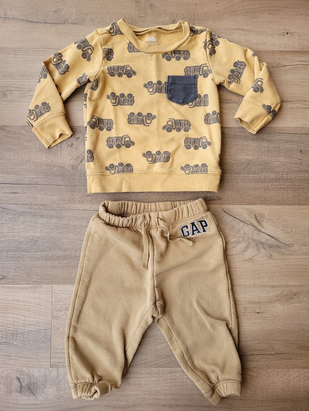 GAP Joggers (12-18M), Child of Mine Carter's Truck Sweatshirt (18M) Baby Toddler